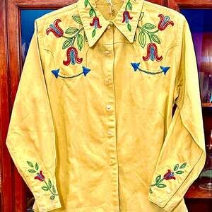 Vintage 1950s California Ranchwear RockabillyHand Embroidered Western Pearl butt